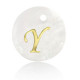 Schelp hanger 15mm letter Y Gold-white